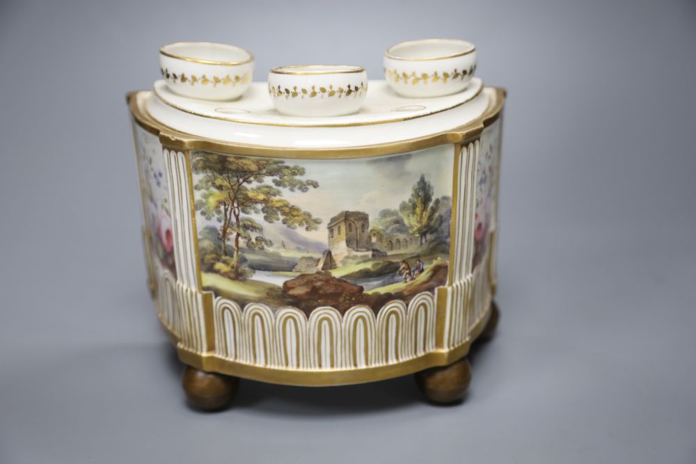 An early 19th century Davenport Longport porcelain bough pot, width 20cm